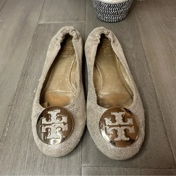 Tory Burch Gold Flats 6.5 - Picture 9 of 12